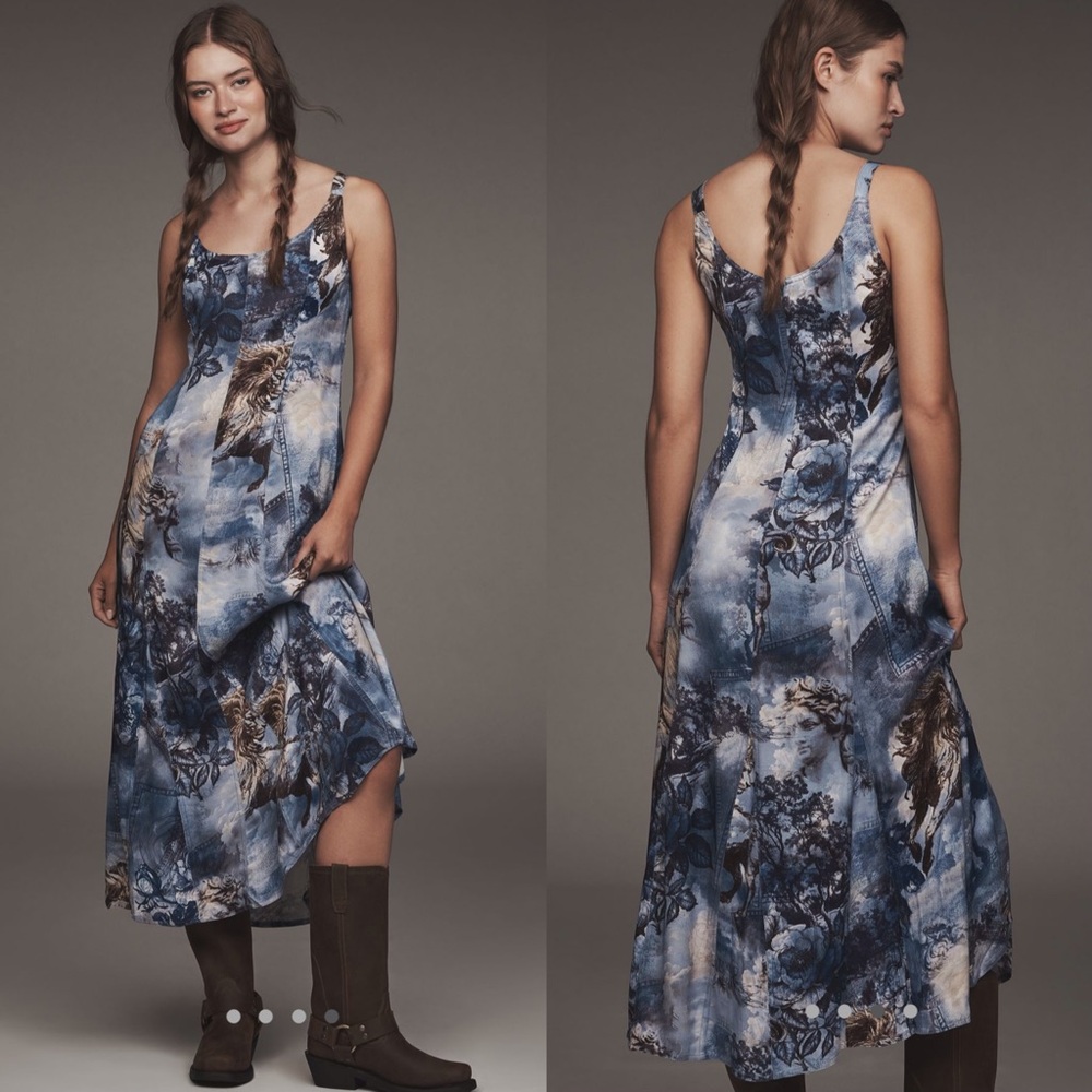 Pilcro sleeveless scoop next midi dress